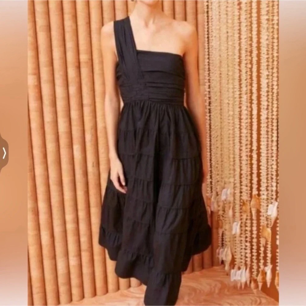 Ulla Johnson Ellie Midi Dress Gown Noir Black Sz 0 - Picture 2 of 5